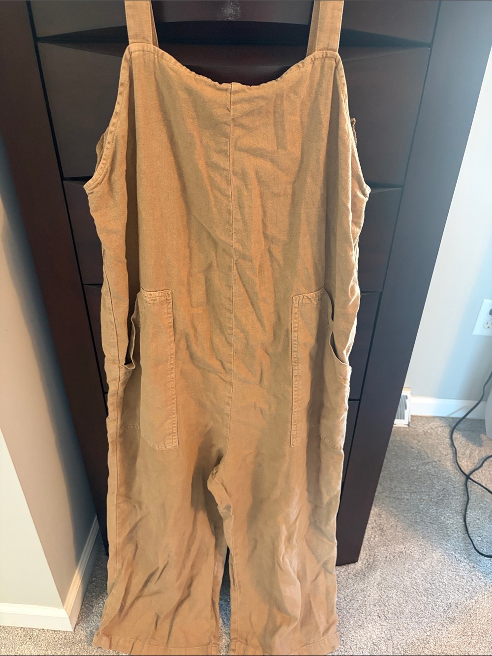Universal Thread Tan Corduroy Wide-Leg Overalls